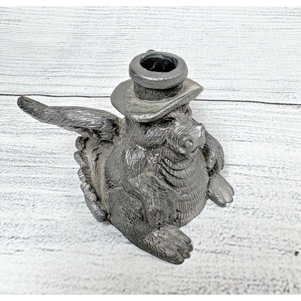 Michael Ricker Pewter Dragon 2.25" Mythical Figurine Crystal Kaleidoscope 1999